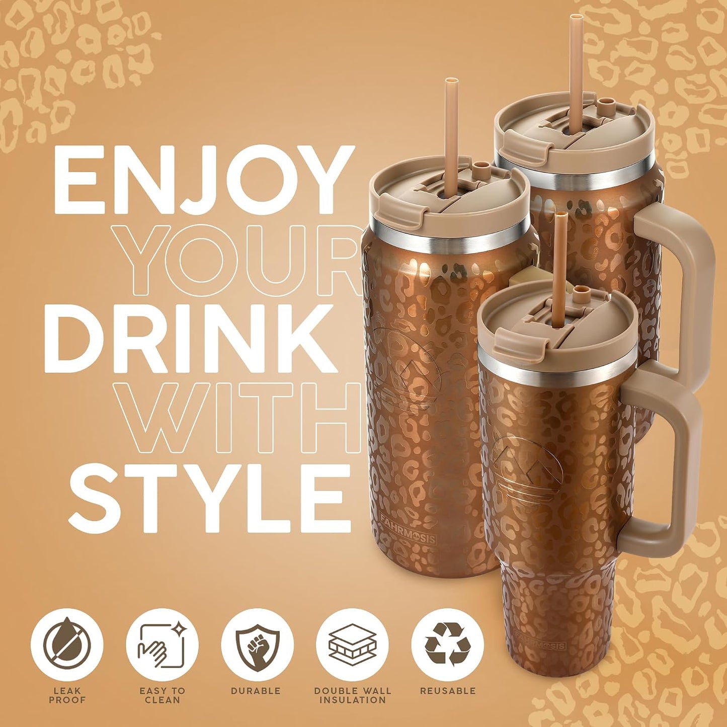 40 Oz Tumbler with Handle and Straw Insulated Cup that Fits in Cup Holder for Hot & Cold Drinks Leak Proof Tumbler with Straw Stainless Steel Travel Mug for Men & Women - Pink