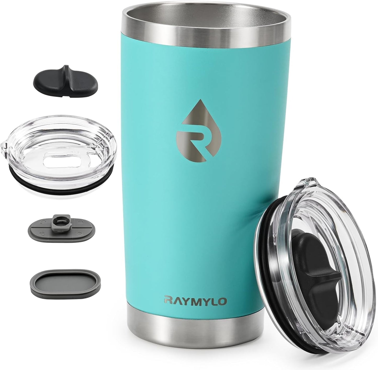 RAYMYLO Insulated Travel Coffee Tumbler 20oz, Detachable & Spill-Proof Slider Lid for Thorough Clean, Stainless Steel Reusable Coffee Mug with Lid Fits Most Car Cup Holder & BPA Free