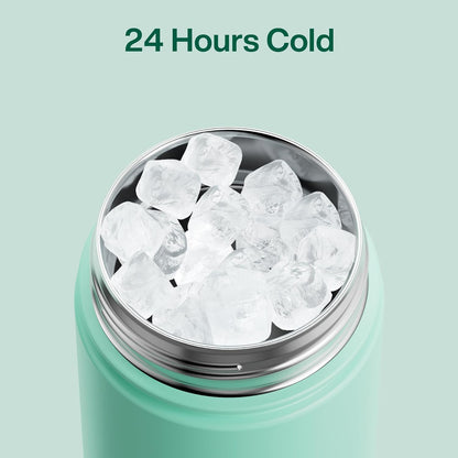 ENCOOL Insulated Water Bottle with Straw Stainless Steel Water Bottle, Leak-Proof, BPA-Free, Double Wall Vacuum Keeps Cold for 24 Hours for Sports, Travel, School (26 oz, Cotton Candy) - Colors A