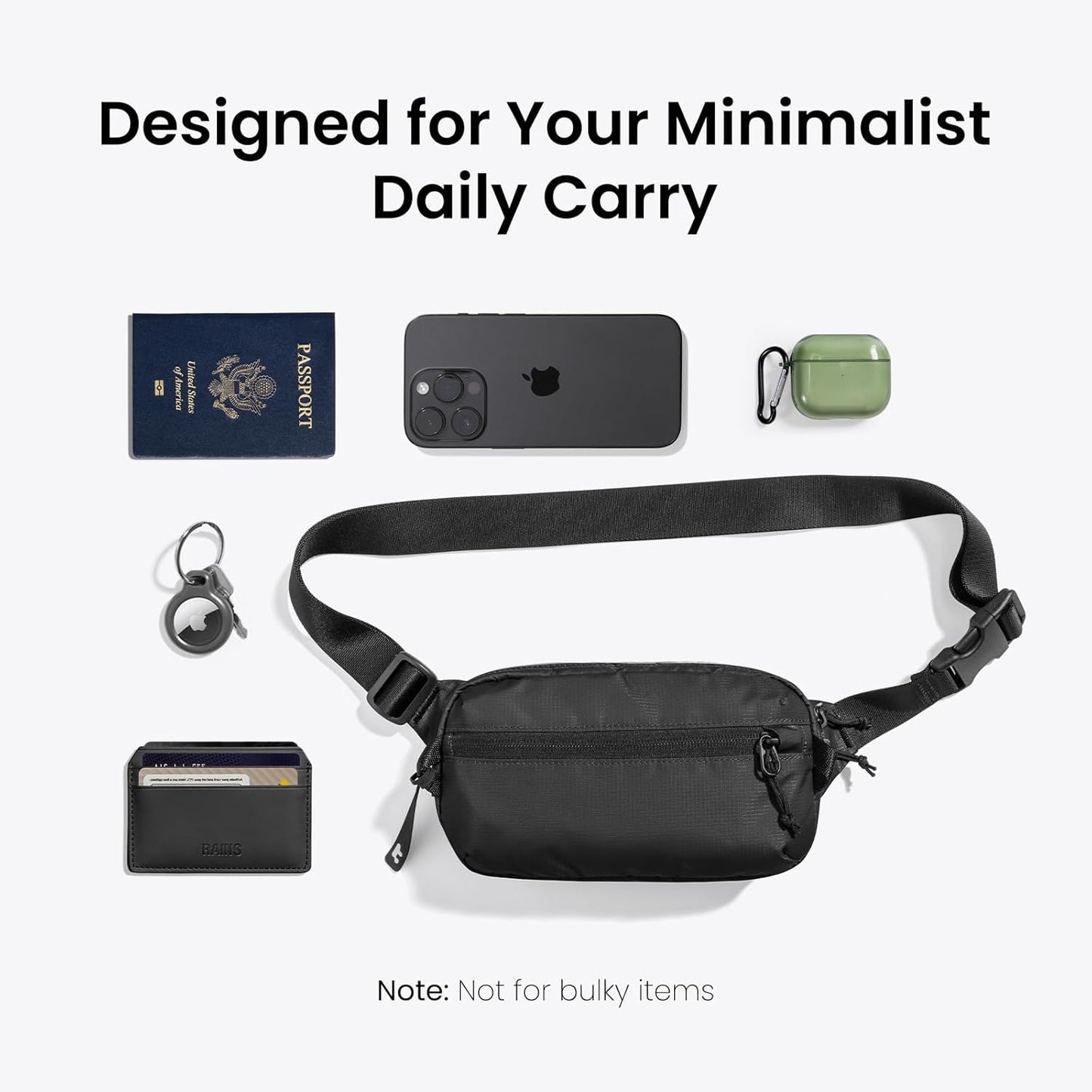 tomtoc 3.5L Sling Bag with RFID Blocking, Crossbody Bag Chest Shoulder Pack for Men and Women, Water-resistant Lightweight Casual Waist Fanny Pack for Travel/Daily Use