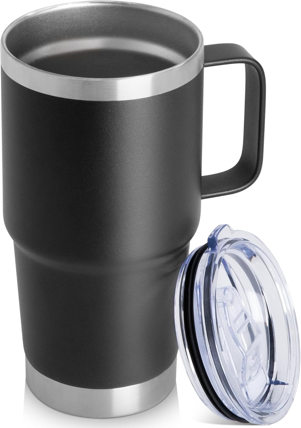 HASLE OUTFITTERS 20oz Tumbler with Handle & Lid, Insulated Stainless Steel Travel Mug, Leakproof Cup for Coffee, BPA-Free Double-Wall Vacuum Tumblers for Hot/Cold Drinks, Commuter, Gym, Office, Blue