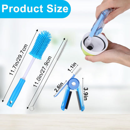 XANGNIER 5 Pcs Water Bottle Cleaner Brush Set for Owala 24oz/32oz/40oz Cup,Multifunctional Bottle Brush and Long Straw Cleaner Brush,Cleaning Kit for Owala/Stanley/Yeti Tumbler Cup Accessories