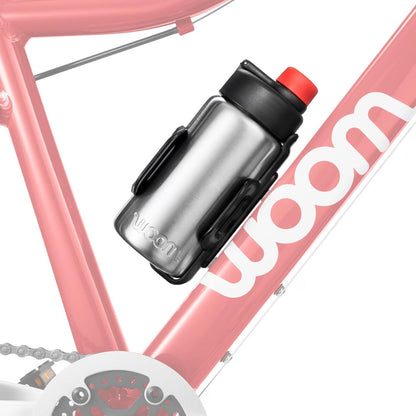 woom Glug Stainless Steel Bottle, Bicycle Compatible Water Bottle with Side-Load Mounting Cage for Youth & Child’s Bikes Accessory