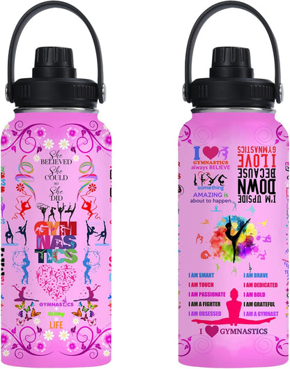 Pickleball Water Bottle 32oz Stainless Steel Insulated Vaccum with Lid, Pickleball Gifts for Pickleball Players, Pickleball Lovers, Women Girls Ladies
