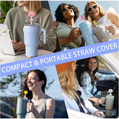 Straw Cover Cap for Stanley Cup,Silicone Straw Topper 10 mm 0.4 in Reusable Straw Tips Lids,Straw Tip Covers for Stanley Cups Accessories