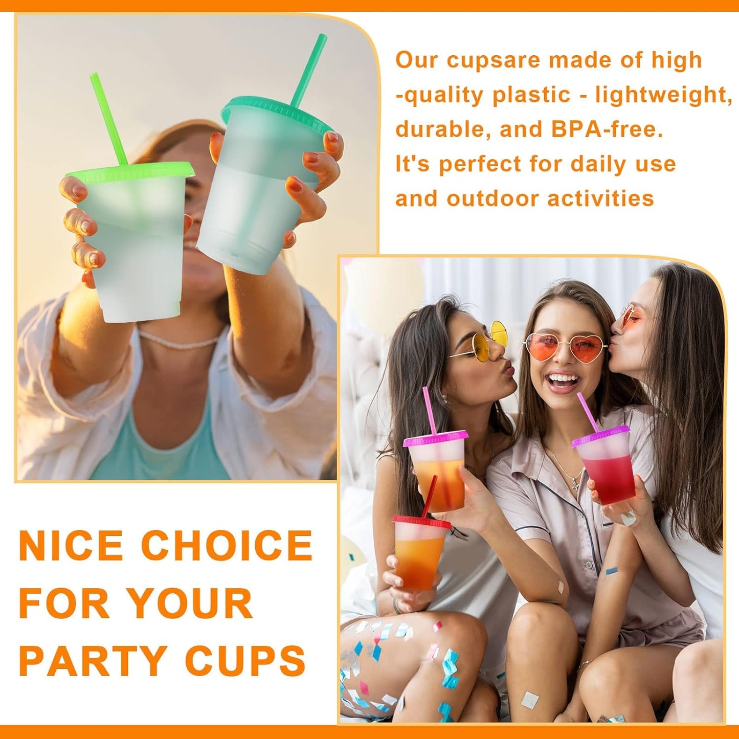 Sieral 30 Pack Cups with Lids and Straws Kids Tumbler with Straw Reusable Water Bottle Iced Coffee Travel Mug Adults Plastic Cups for Parties 16 oz (Candy Colors)