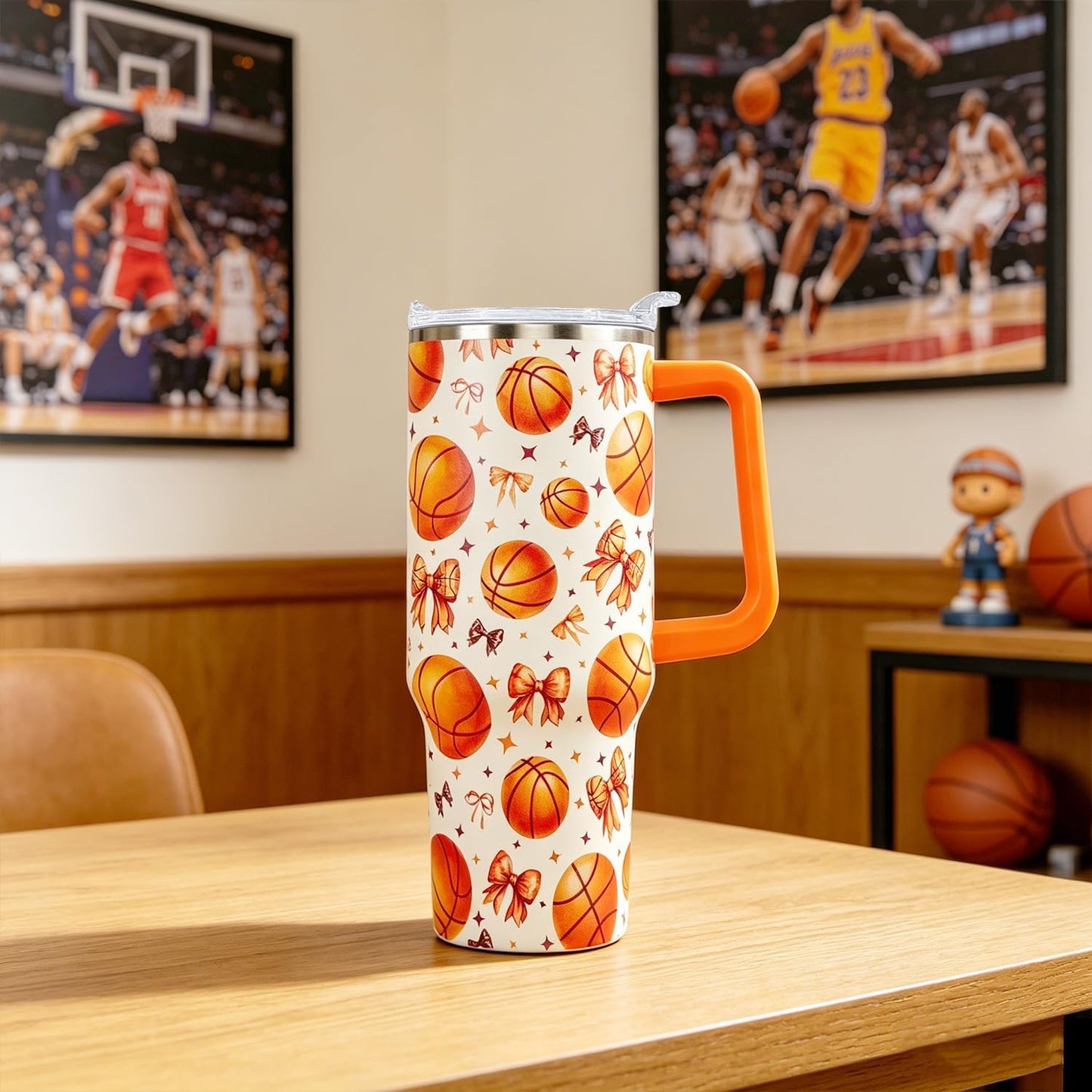 Ceovfoi 40 oz Pickleball Coffee Mug Vacuum Insulated Travel Tumbler with Handle, Lid & Straw - Perfect Pickleball Gifts for Players, Coaches, Lovers | Pickleball Accessories