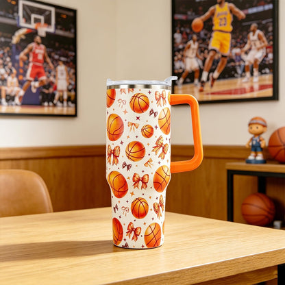 Ceovfoi 40 oz Pickleball Coffee Mug Vacuum Insulated Travel Tumbler with Handle, Lid & Straw - Perfect Pickleball Gifts for Players, Coaches, Lovers | Pickleball Accessories