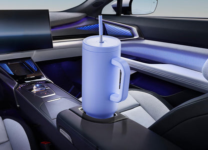 Meoky 40 oz Tumbler with Handle and Straw: Stainless Steel Insulated Tumbler with Lid and Straw - 100% Leak Proof Tumbler for Car Cup Holders - Travelers Commuters Workers, Donut