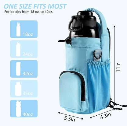 JACZZO Magnetic Gym Bag for Men and Women, Magnetic Water Bottle Holder for Gym, Small Gym Bag, Gym Gifts for Women and Men (Black, <40 OZ)