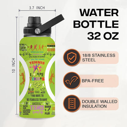 Pickleball Water Bottle 32oz Stainless Steel Insulated Vaccum with Lid, Pickleball Gifts for Pickleball Players, Pickleball Lovers, Women Girls Ladies
