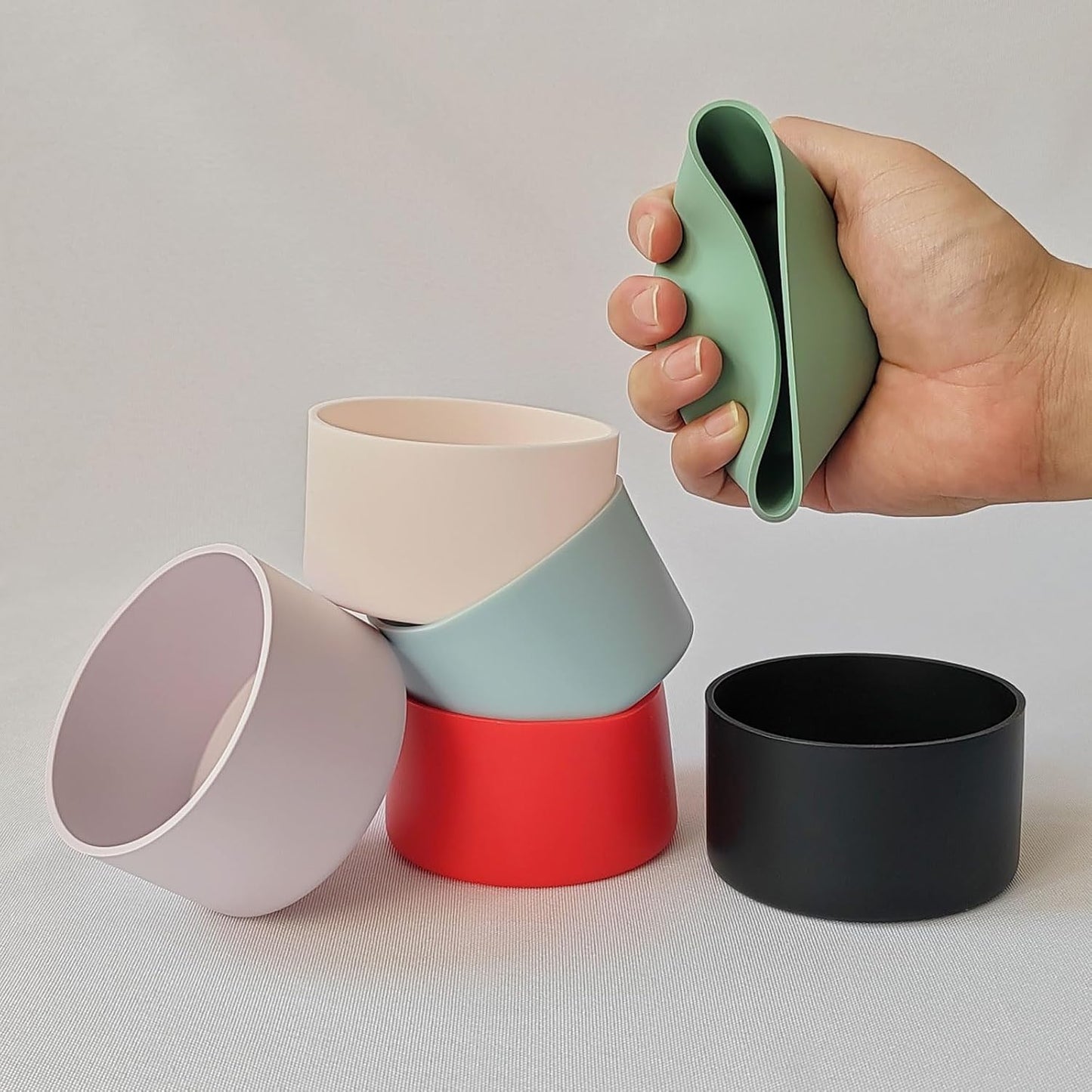6Pcs Silicone Cup Boots for Water Bottle Fits Stanley/Hydro Flask/Simple Modern/Yeti/Owala, 2.8-3.1in Width Bottom Protector Cover Sleeve (6 Colors)