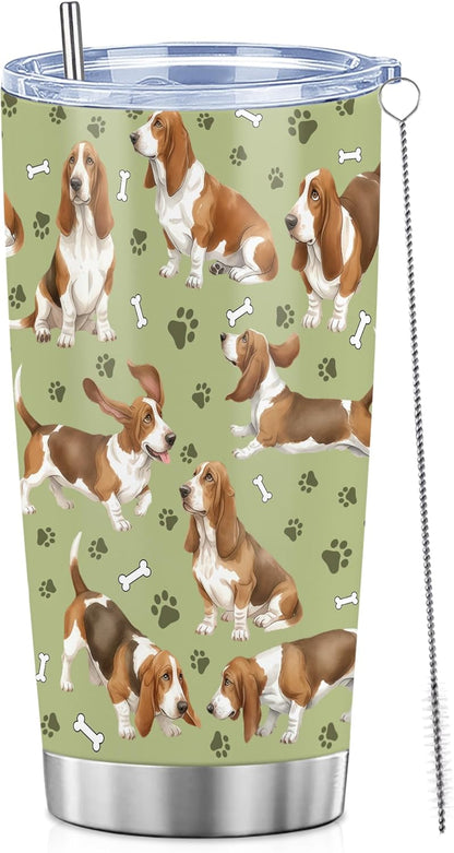 Beagle Gifts for Women Men, 40oz Stainless Steel Insulated Tumbler Travel Cup Mug, Funny and Unique Beagle Gifts for Dog Lover - Colors B