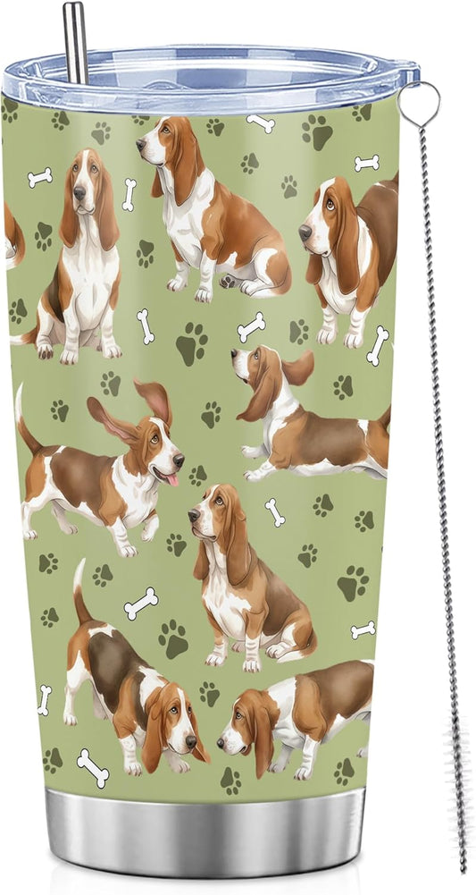 Beagle Gifts for Women Men, 40oz Stainless Steel Insulated Tumbler Travel Cup Mug, Funny and Unique Beagle Gifts for Dog Lover - Colors B