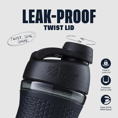BlenderBottle SportMixer Shaker Bottle Perfect for Protein Shakes and Pre Workout, 20-Ounce, Teal