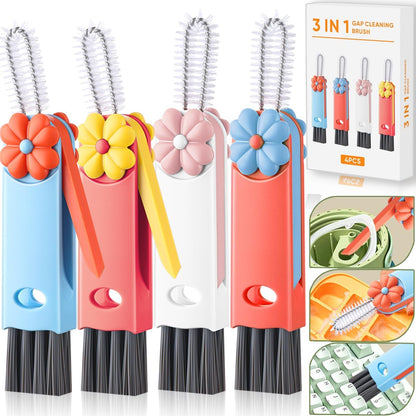 3 in 1 Cup Lid Cleaning Brush, Portable Cup Cleaner Brush, New Water Bottle Lid Cleaner Brush, Multifunctional Cleaning Brush - Home Kitchen Cleaning Tools for Tight Spaces & Bottle Gaps, 3 PCS