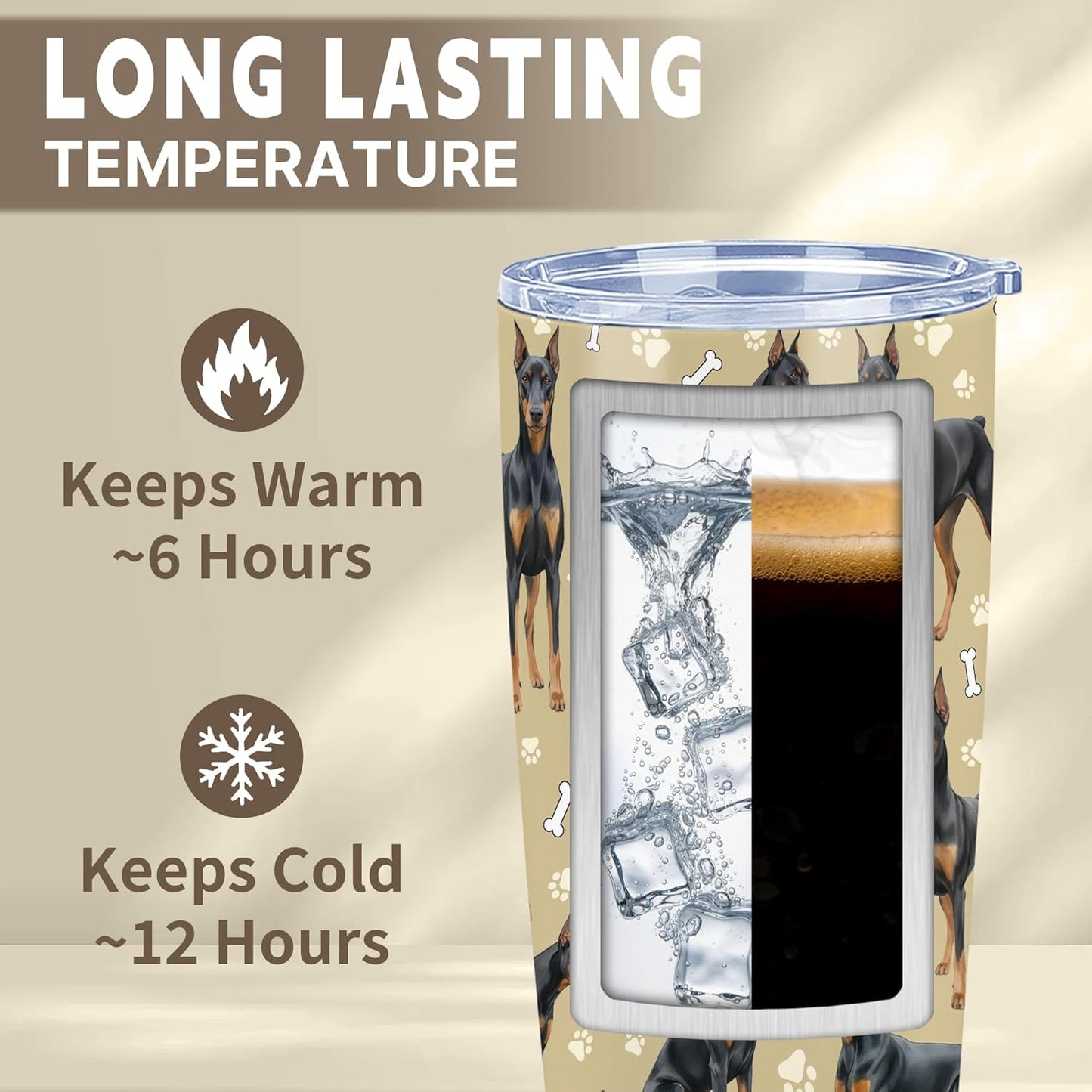 Beagle Gifts for Women Men, 40oz Stainless Steel Insulated Tumbler Travel Cup Mug, Funny and Unique Beagle Gifts for Dog Lover - Colors B