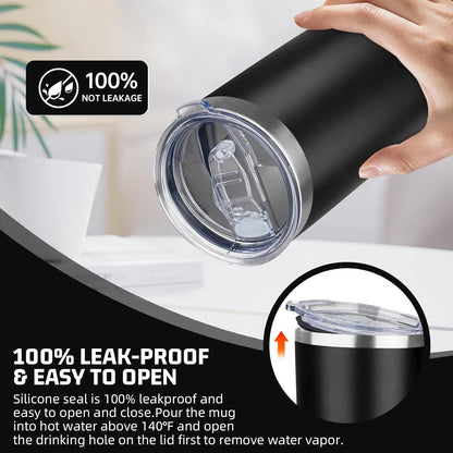 20 oz Tumbler with Lids and Straws, Stainless Steel Insulated Travel Coffee Mug, Double Wall Vacuum Insulated Tumblers, Powder Coated Coffee Tumbler for Cold & Hot Drinks (Light Purple)