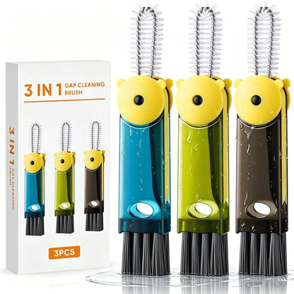 3 in 1 Cup Lid Cleaning Brush - Upgraded Version Cup Lid Brush with Packaging Box, Suitable for All Types of Cups, Bottle Gaps, Portable Travel and Home Kitchen Multifunctional Cleaning Set (3pcs)