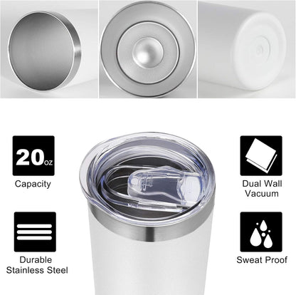 VEGOND Stainless Steel Skinny Tumbler, 20 oz Vacuum Insulated Tumbler with Lid and Straw, Double Wall Coffee Cup, Travel Mug for Cold Hot Drinks, Light Pink 1 Pack