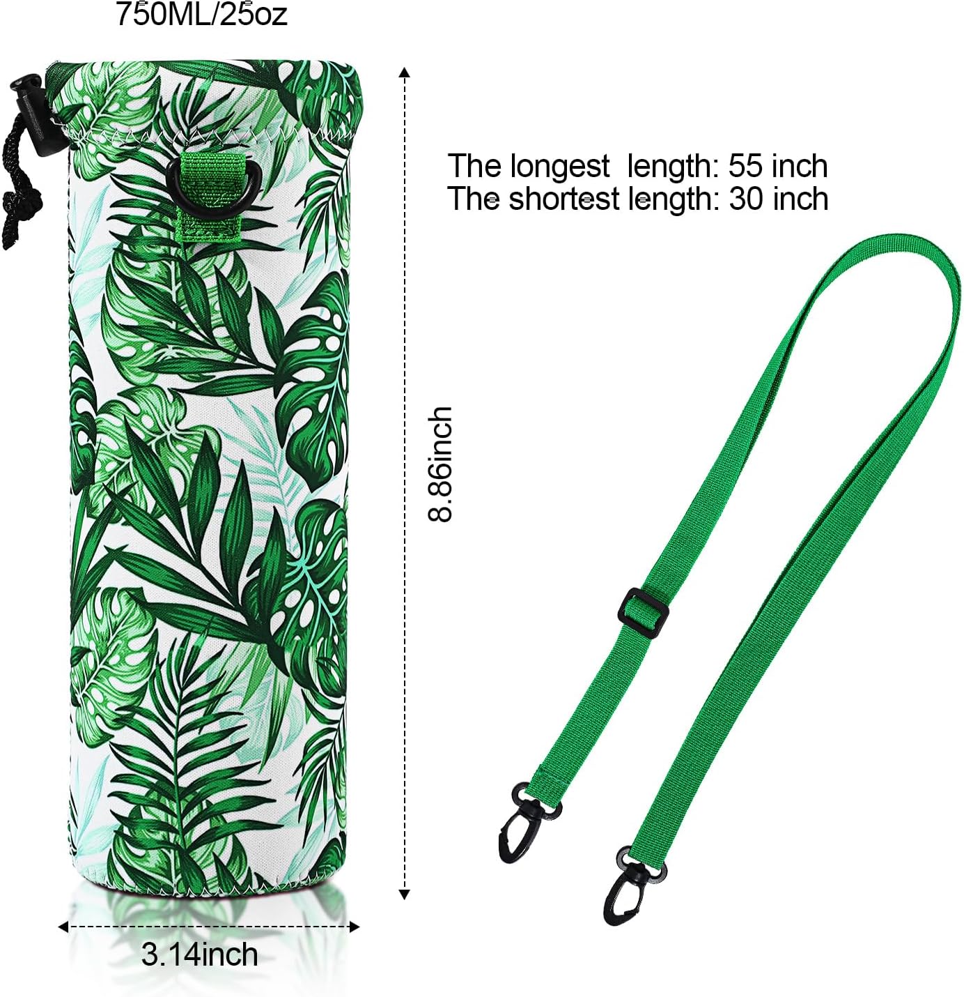 CHENGU 3 Pack 25 oz Neoprene Water Bottle Carrier Bag with Adjustable Shoulder Strap Water Bottle Holders for Adults Sports Gym Hiking Camping Walking(Mandala Style)