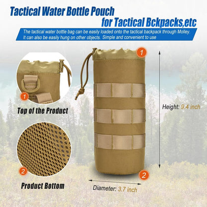 Upgraded Tactical Drawstring Molle Water Bottle Holder Tactical Pouches