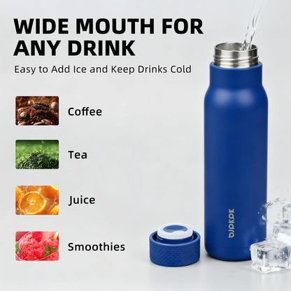 BJPKPK Stainless Steel Water Bottle,21oz insulated Reusable Bottle,Leakproof Metal Thermal Flask Double Wall,Keep Drinks Cold and Hot,Mint Green