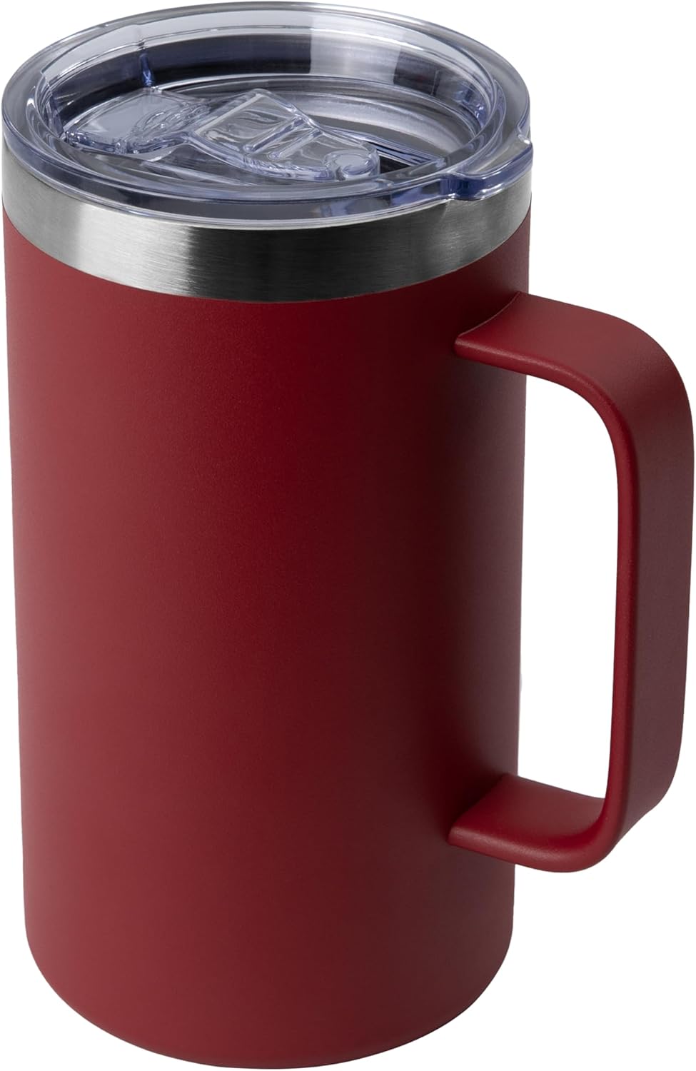 DOMICARE 24oz Mug with Handle and Lid, Stainless Steel Coffee Mug, Reusable Insulated Cup, Travel Mug with Handle, Double Wall Vacuum Coffee Tumbler for Men and Women, Black, Pack 1