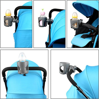 Accmor Stroller Cup Holder, Universal Cup Holder for Walker Wheelchair Bike, 360° Rotatable Stroller Cup Holder Attachment Accessories for Walker, Wheelchair, Scooter