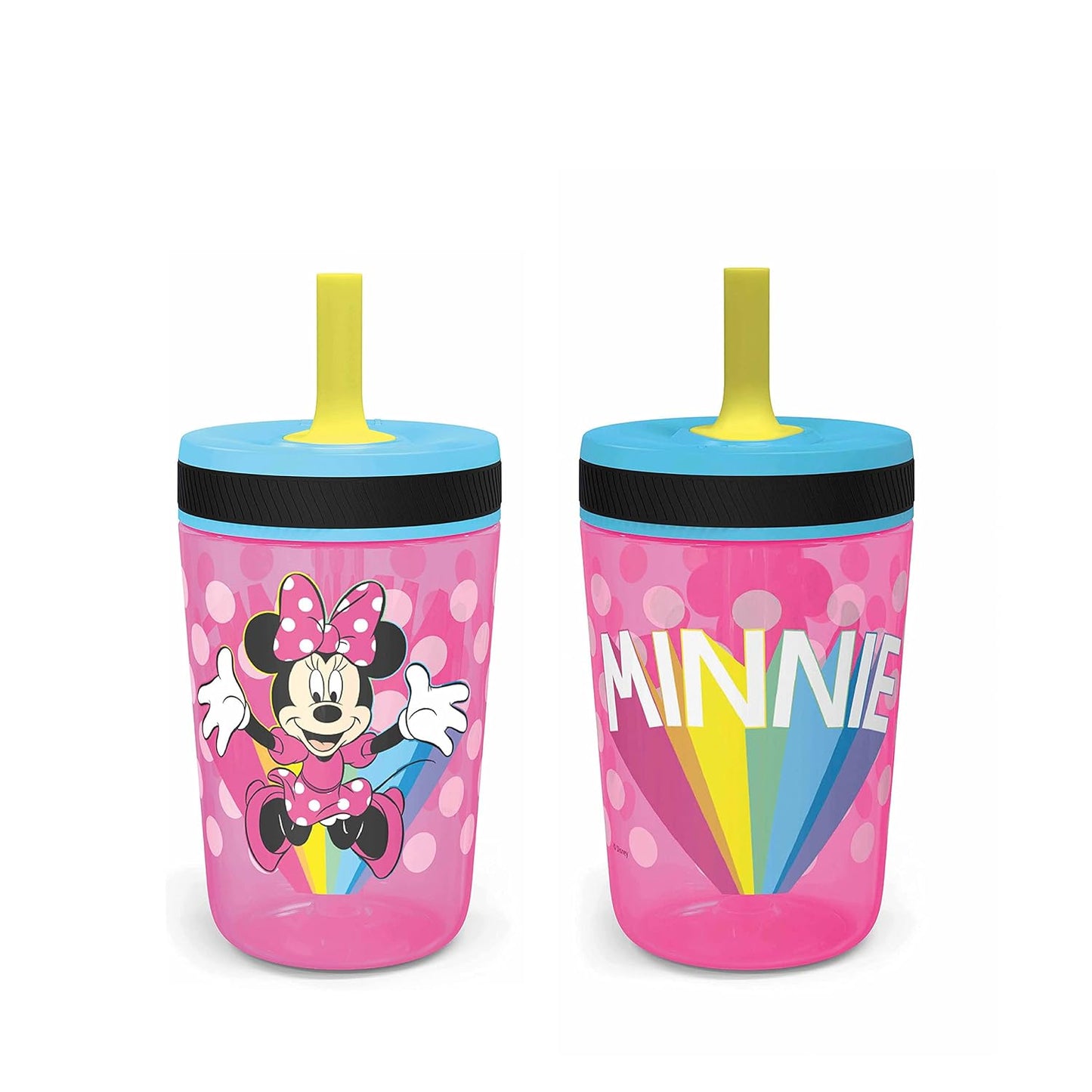 Zak Designs 15oz Bluey Kelso Tumbler Set, Leak-Proof Screw-On Lid with Straw Made of Durable Plastic and Silicone, Perfect Bundle for Kids, 2 Count (Pack of 1) - Colors A