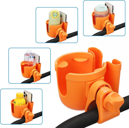 Accmor Stroller Cup Holder with Phone Holder, Bike Cup Holder, Universal Cup Holder for Uppababy Nuna Doona Strollers, 2-in-1 Cup Holder for Walker, Wheelchair, Scooter - Colors A