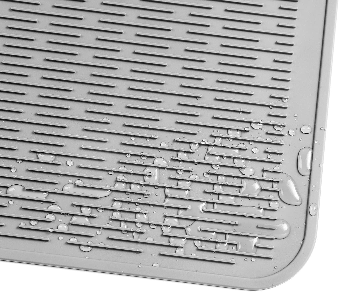 MicoYang Silicone Dish Drying Mat for Multiple Usage,Easy clean,Eco-friendly,Heat-resistant Silicone Mat for Kitchen Counter,Sink,Bar,Bottle,or Cup Green M 17 inches x 6 inches