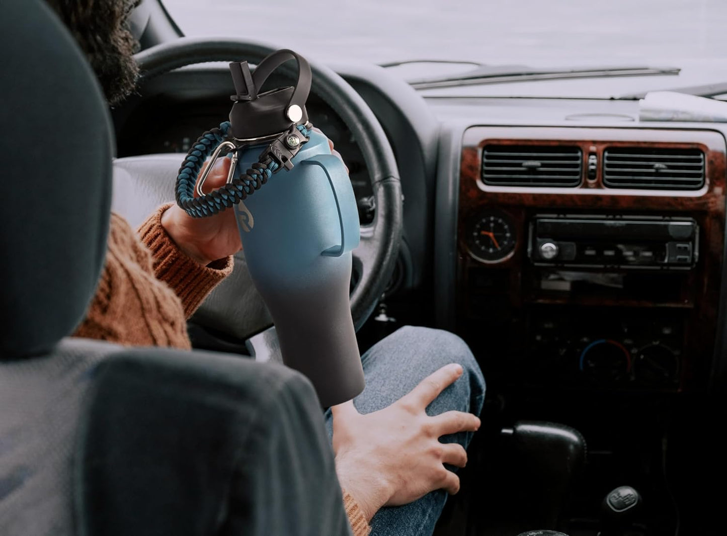 RAYMYLO 40 oz Insulated Water Bottle with Straw fit in Car Cup Holder, Triple Wall Vacuum Stainless Steel(Cold 48 hrs, Hot 24 hrs), Leakproof & Non-BPA, Hydro Travel Flask with Straw and Spout Lid