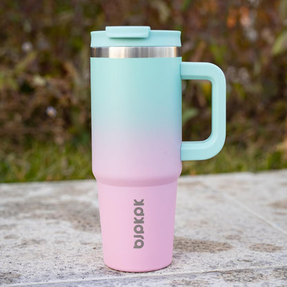 BJPKPK 30oz Stainless Steel Insulated Tumbler With Handle And Lid Straw Travel Coffee Mug Thermal Cup,Black