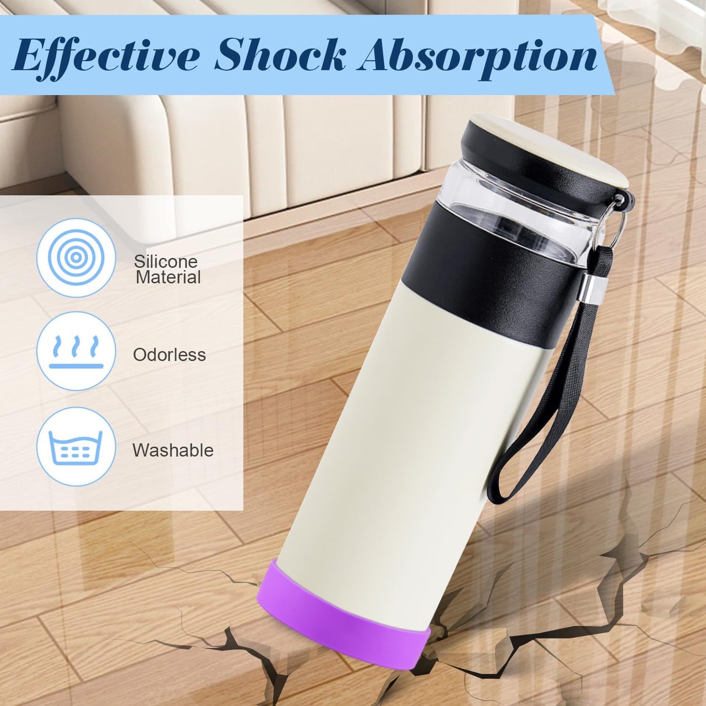 20 Pcs 70mm Protective Cup Mat Silicone Sleeve Water Bottle Protective Mat Heat Resistant Non Slip Mug Coasters for Mug Cup Bottle Accessories - Multicolor