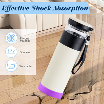 20 Pcs 70mm Protective Cup Mat Silicone Sleeve Water Bottle Protective Mat Heat Resistant Non Slip Mug Coasters for Mug Cup Bottle Accessories - Multicolor