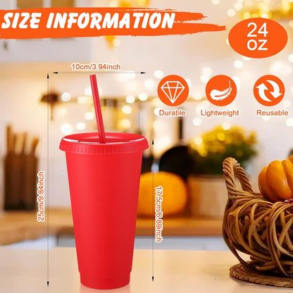 Honeydak 15 Pack Tumbler with Straw and Lid Bulk Cups for Gifts Water Bottle Iced Coffee Travel Mug Cup Reusable Plastic Tumblers for Party Birthdays 24-27 oz (Solid Color)
