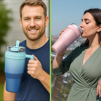 Zenbo 2-in-1 Replacement Lid – Press-In Leakproof Flip Straw & Sip Top, Compatible for Yeti 30oz/35oz/42oz Tumbler Lids, Fit for Hydraflow/Hydrapeak 40oz and REDUCE 40oz/50oz Tumblers