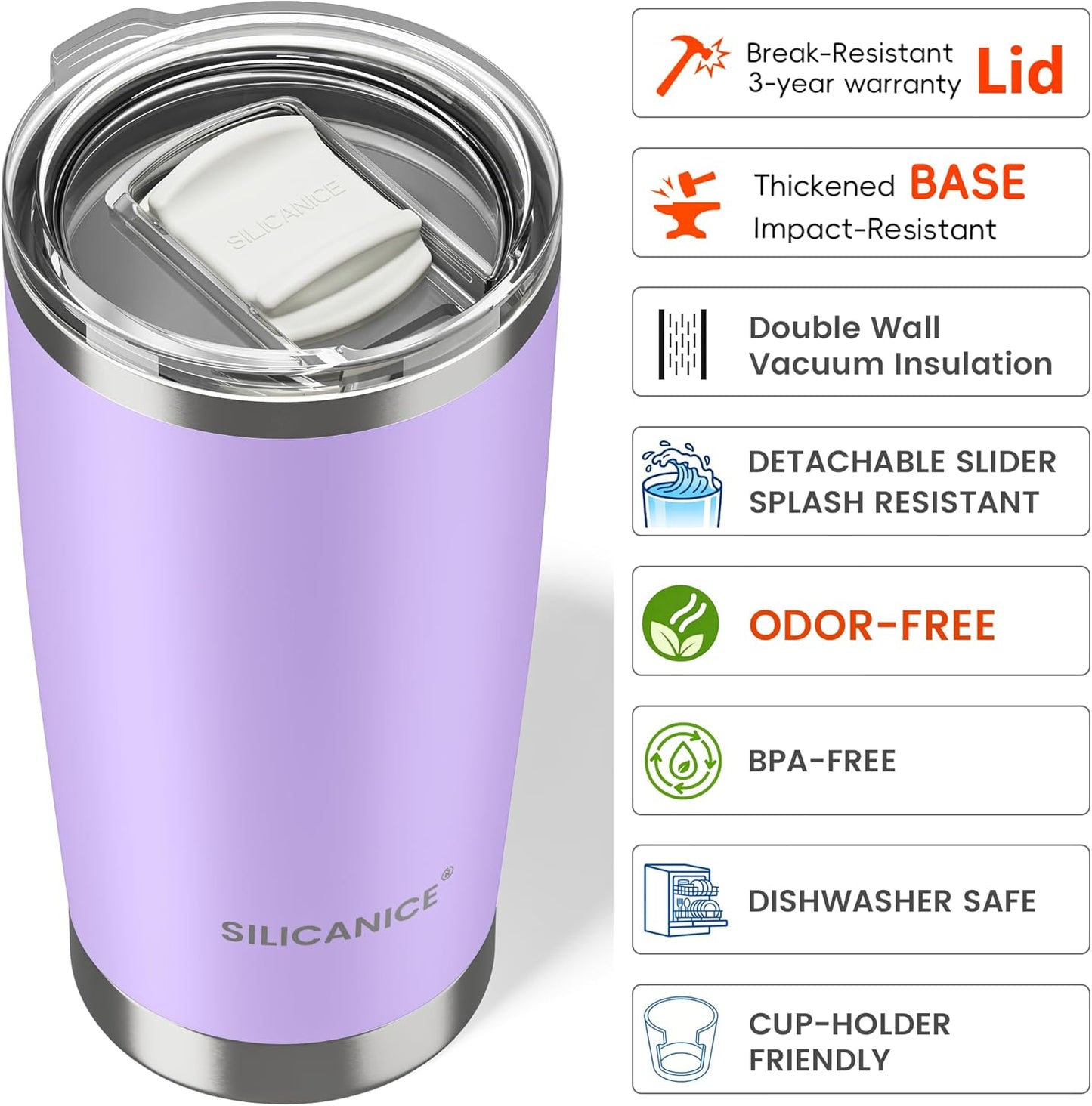 20oz Hygienic Insulated Tumbler — 100% Leakproof Lid with Removable Spout & Straw, Reinforced Vacuum-Protection Base, Cup Holder Friendly, for Iced Coffee, Smoothie/Water on the Go - Pink Sand