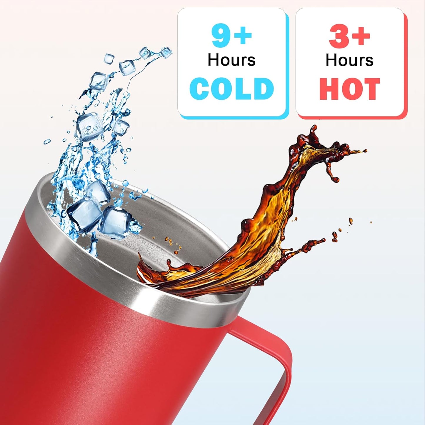 20 oz Tumbler with Handle and Lid, Stainless Steel Tumbler Insulated Travel Coffee Mug, Spill Proof Double Wall Vacuum Tumbler Cup Keep Drink Hot & Cold,White, 1 Pack