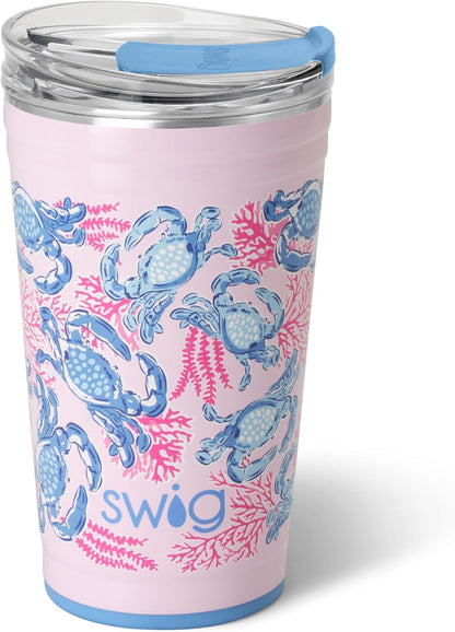 Swig Life 32oz Insulated Tumbler, Travel Coffee Tumbler with Lid, Cup Holder Friendly Travel Coffee Mug, Stainless Steel with Lid (Hayride)