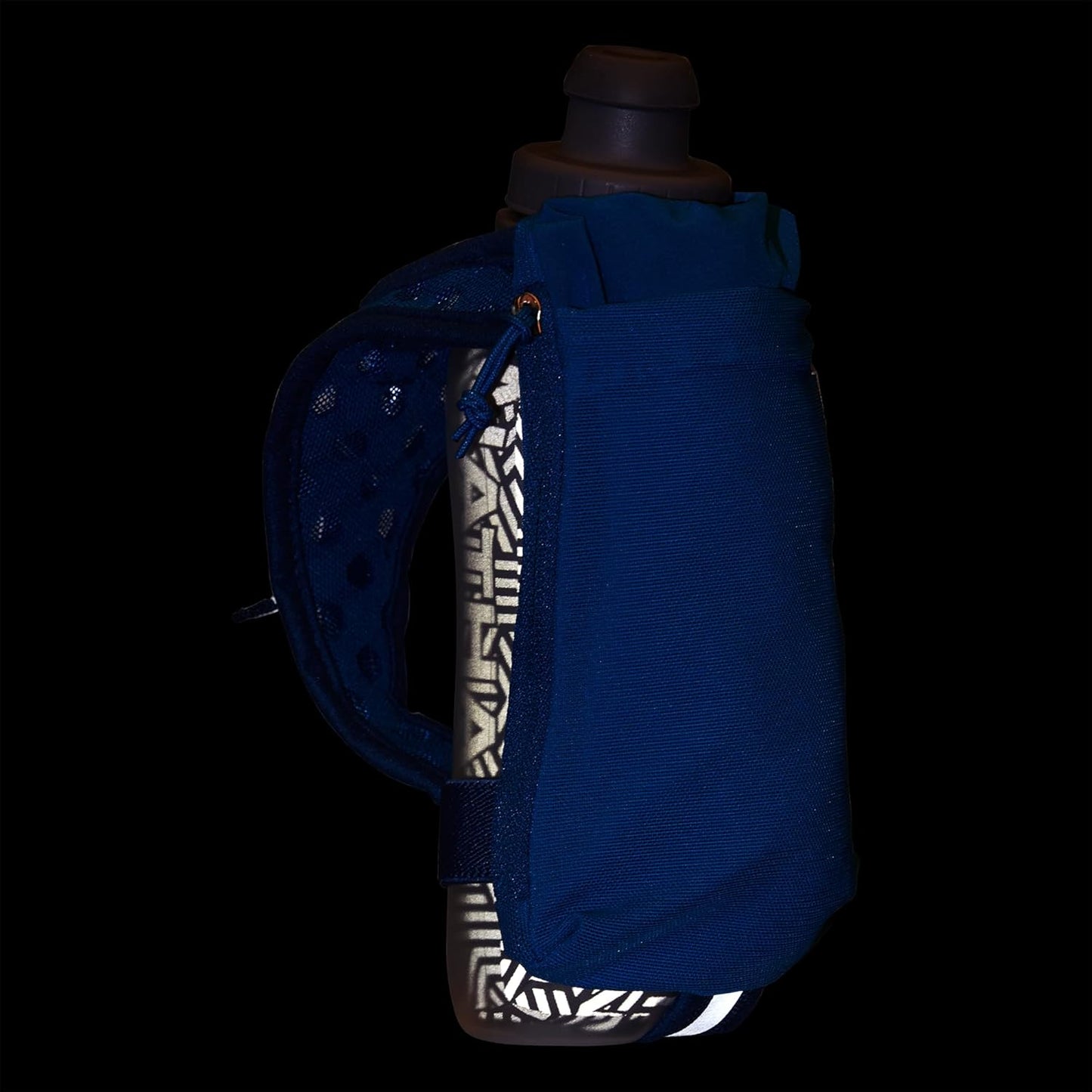 Nathan SpeedDraw 2 Insulated Handheld Running Water Bottle Flask 18oz – Double-Wall Insulation, Ergonomic Grip, Blast Valve Cap, Phone & Key Storage Pockets, Reflective Design