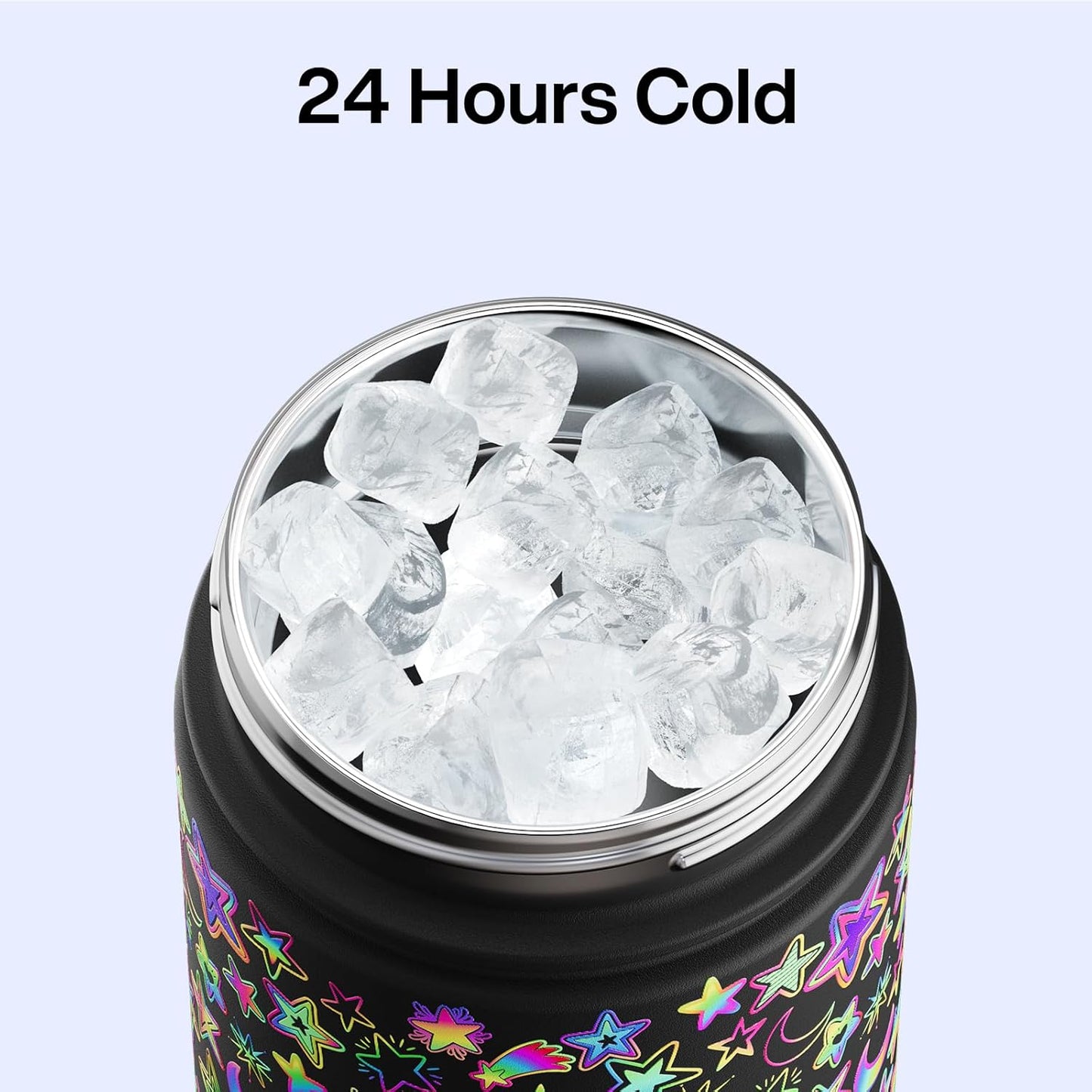 ENCOOL Insulated Water Bottle with Straw Stainless Steel Water Bottle, Leak-Proof, BPA-Free, Double Wall Vacuum Keeps Cold for 24 Hours for Sports, Travel, School (26 oz, Cotton Candy) - Colors A