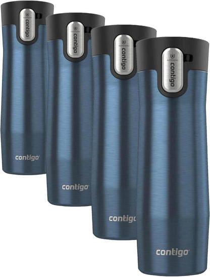 Contigo AUTOSEAL West Loop Vacuum-Insulated Stainless Steel Travel Mug with Easy-Clean Lid 12 oz Blueberry