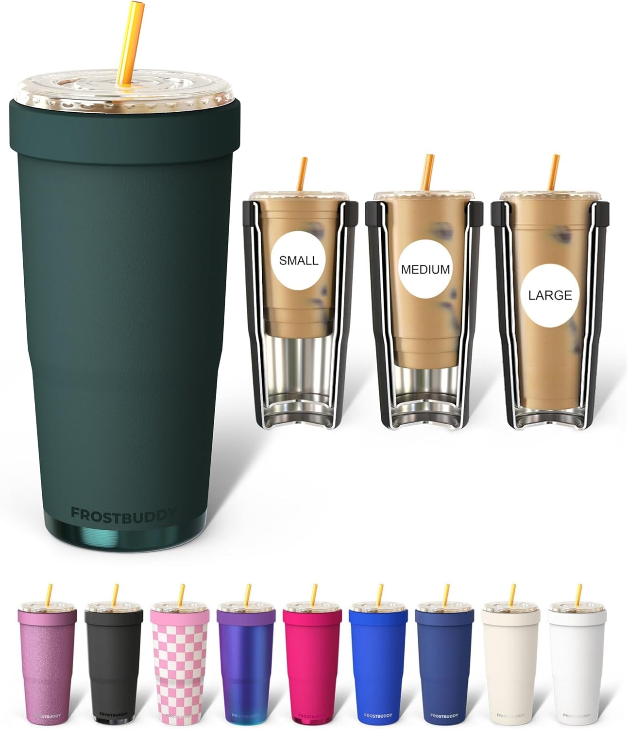 Frost Buddy Togo Buddy | 30 oz Stainless Steel Vacuum Insulated Tumbler | To Go Coffee Cup – Iced Coffee Cups, Iced Coffee Sleeve, Travel Mug, Thermal Cup for Hot & Cold Drinks, Dunkin Cup (Pencil) - Colors A