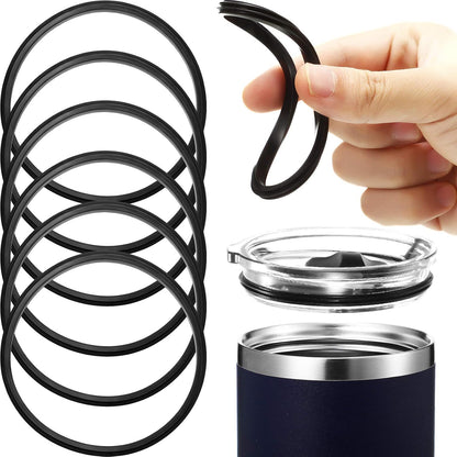 Patelai 6 Pcs 20 oz Replacement Rubber Lid Seals O Shaped Resealable Lid Gaskets for 10, 12, 16 and 20 Ounce Insulated Stainless Steel Tumblers (White)