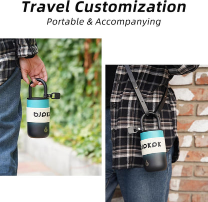 BJPKPK 13oz Insulated Stainless Steel Loop Tumbler With Lid And Handle Travel Coffee Mug Thermal Cup,Latte