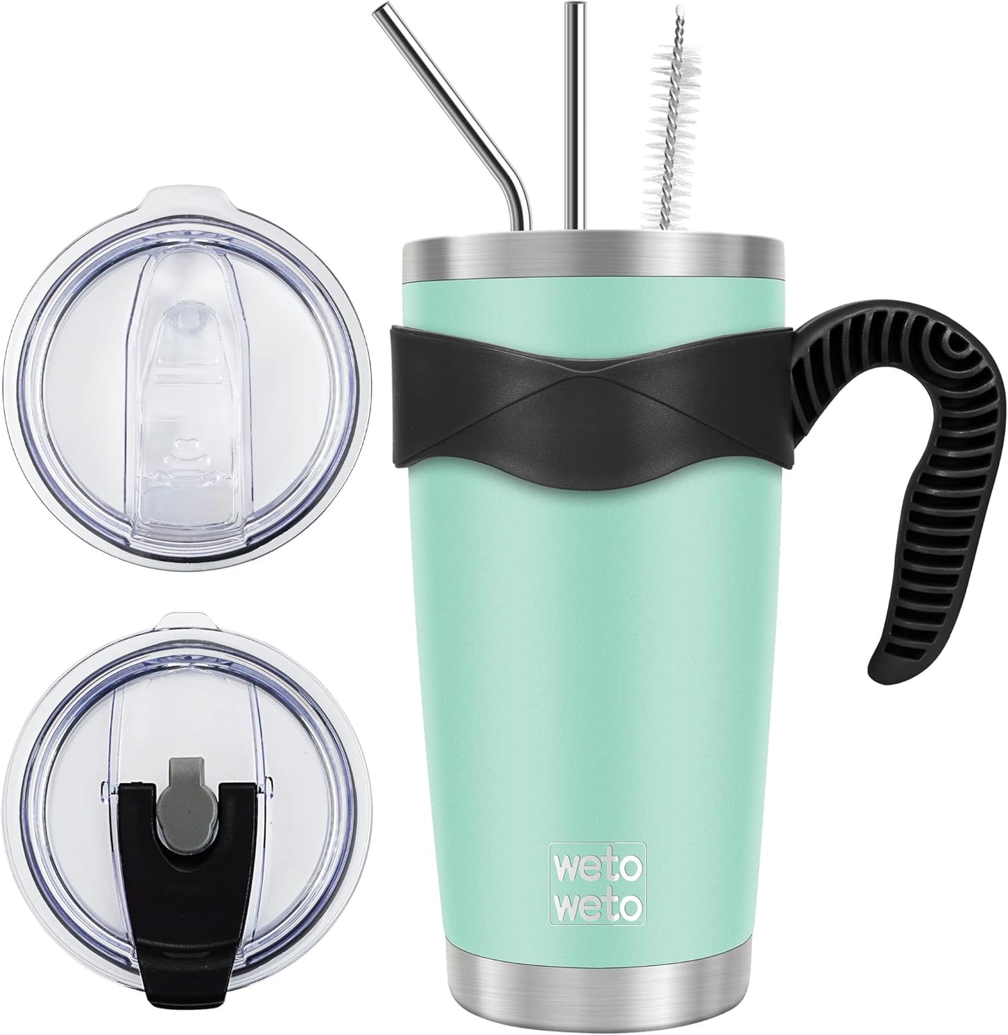 WETOWETO 20oz Tumbler, Stainless Steel Vacuum Insulated Coffee Travel Mug, Double Wall Powder Coated Insulated Coffee Mug Travel Mug with Lid Thermal Cup for Outdoor (Navy Blue, 1 Pack)