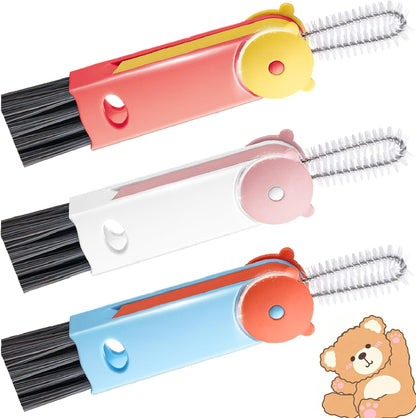3 in 1 Cup Lid Cleaning Brush, 4PCS Multifunctional Crevice Cleaning Brush for Water Bottle Insulated Cup Tumbler Lid Groove Narrow Space Detail Cleaner Home Kitchen Gadgets
