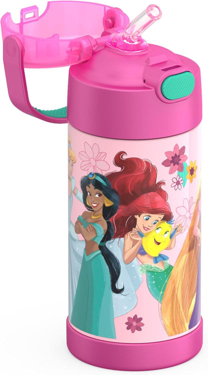 THERMOS FUNTAINER Water Bottle with Straw - 12 Ounce - Kids Stainless Steel Vacuum Insulated Water Bottle with Lid, Bluey - Colors B